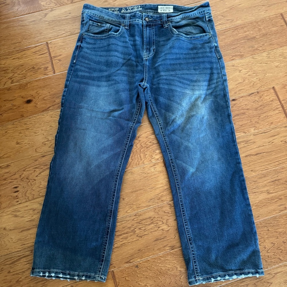 TK Axel Slim Bootcut Jeans Men’s 40X30 Medium Wash Denim Western Stitched Pocket